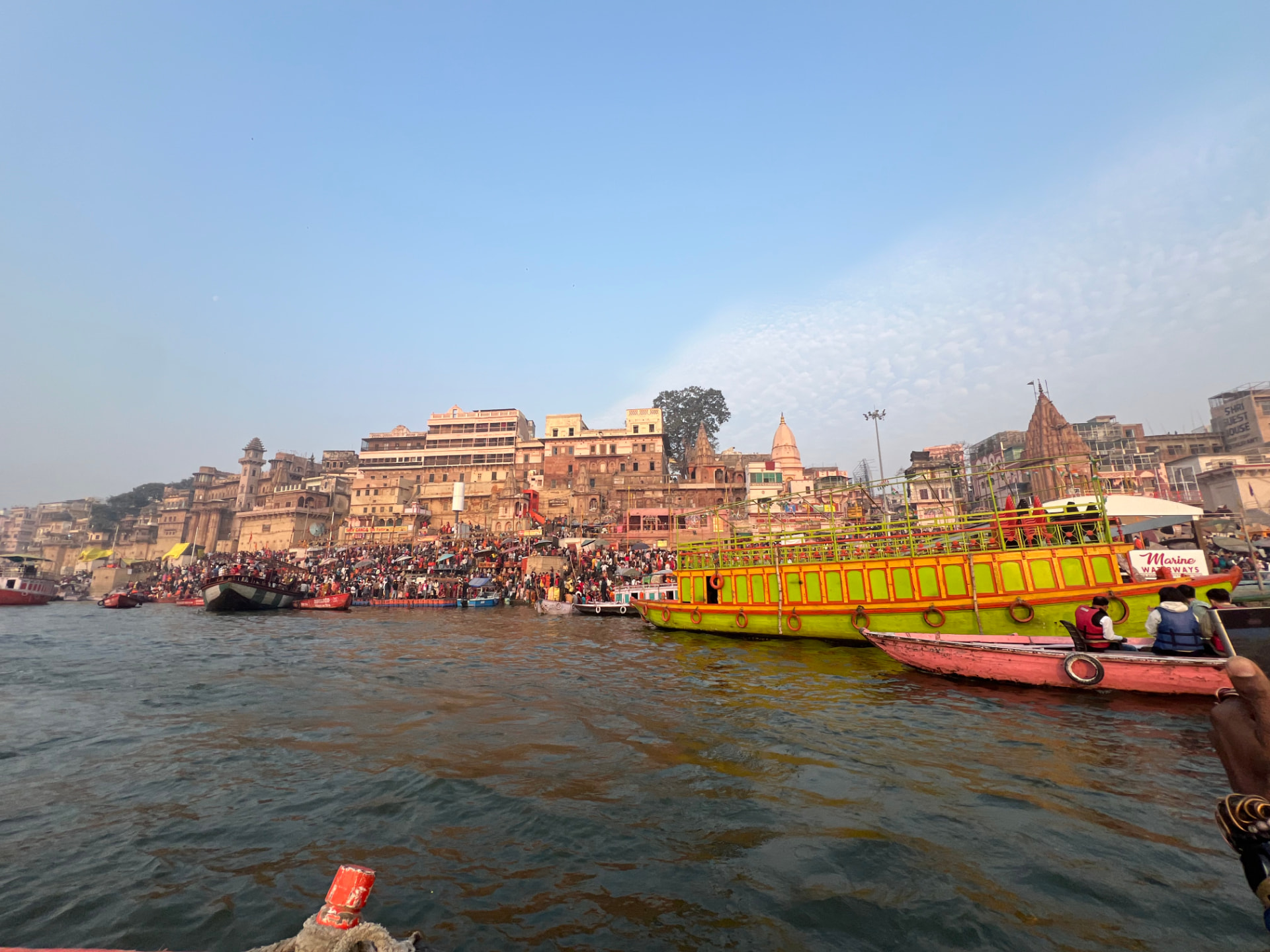 The Varanasi ghats along the Ganges, photographed by Dr. Makeba